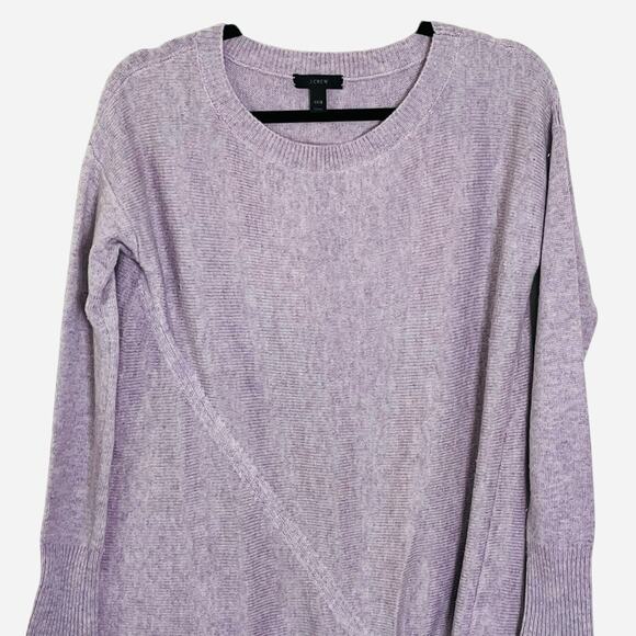 J. Crew Tie Waist Tunic Sweater XXXS Wool Blend Heathered Orchid Oversized - Picture 3 of 9